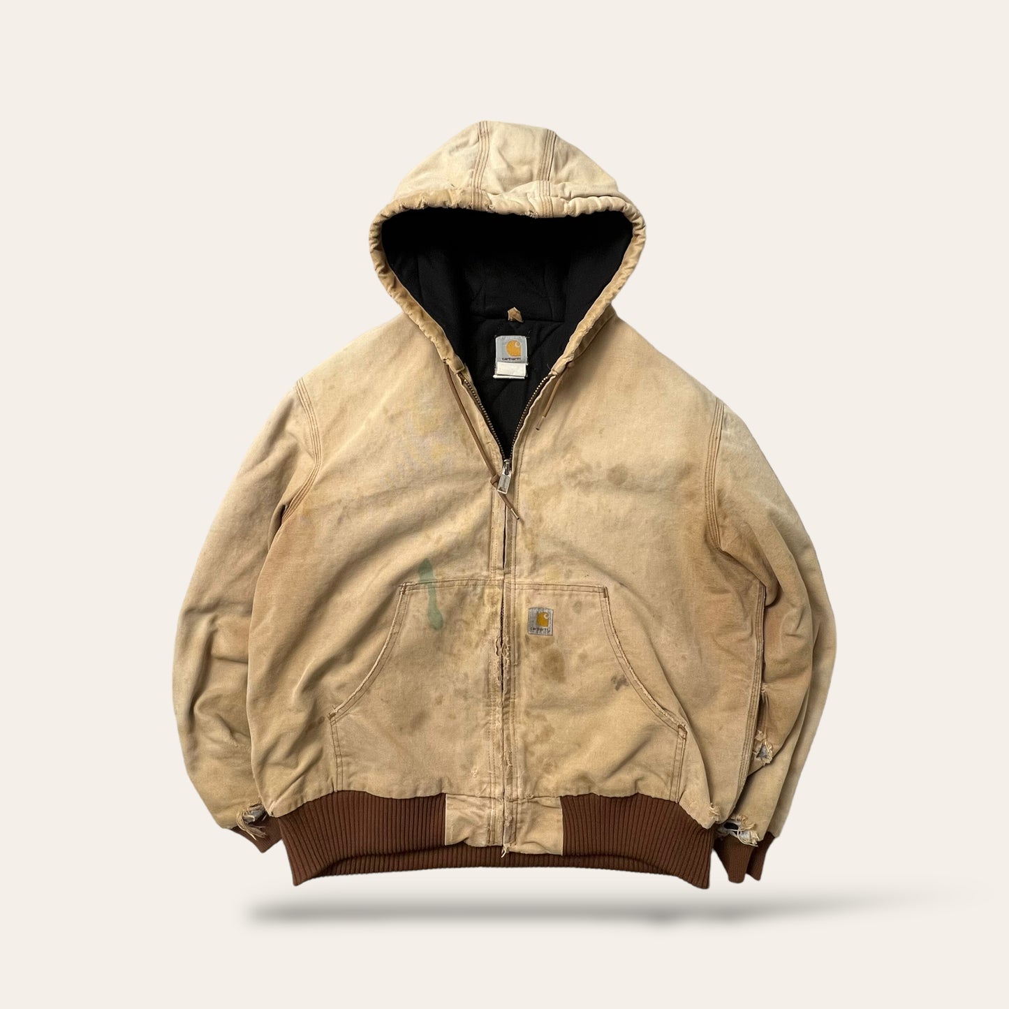 90s Sun Faded Carhartt Hooded Work Jacket